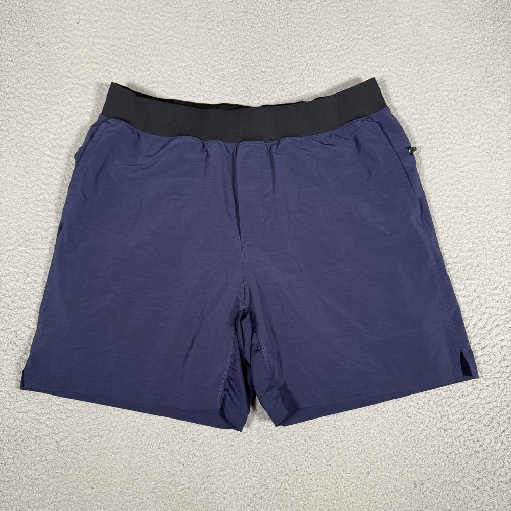 Fabletics Shorts Mens XL Blue Franchise Elastic Waist Performance Lined Gym Logo